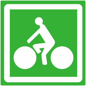 Panneau français d'identification d'un itinéraire cyclable