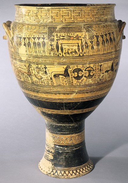 Vase funéraire du Maître du Dipylon v. VIII av JC {JPEG}