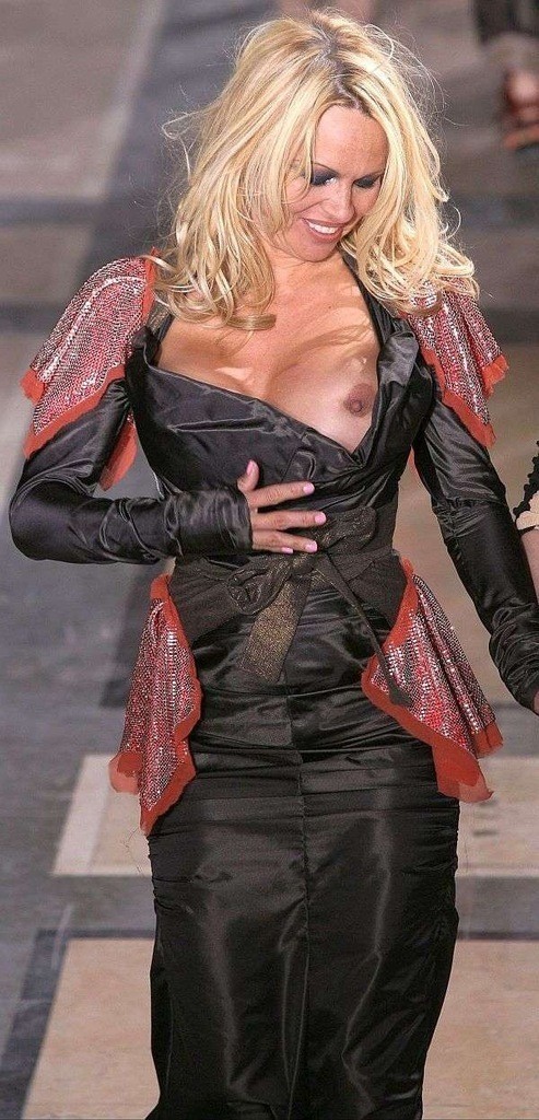 PHOTOS + VIDEOS : Pamela Anderson sort son téton... et lit Naomi Klein !