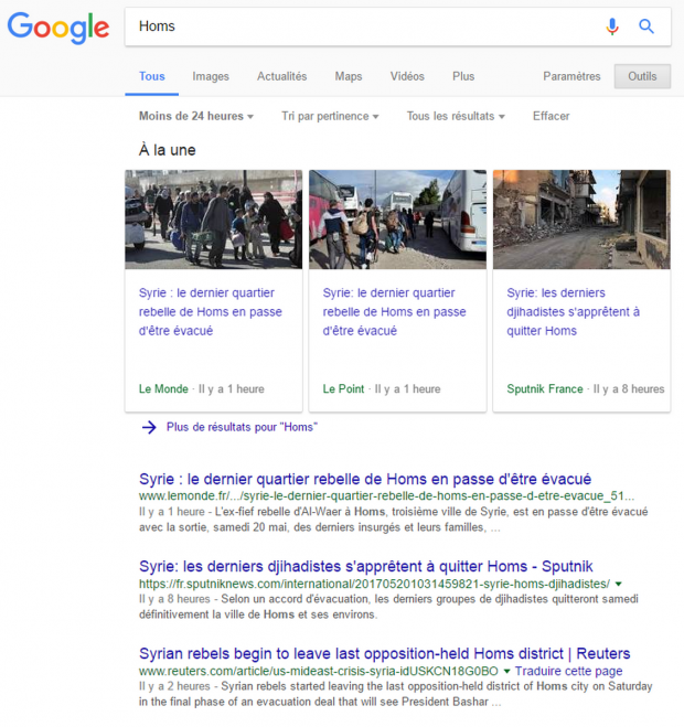 Syrie : à Homs les derniers terroristes évacués avec leur famille. La presse occidentale en deuil !