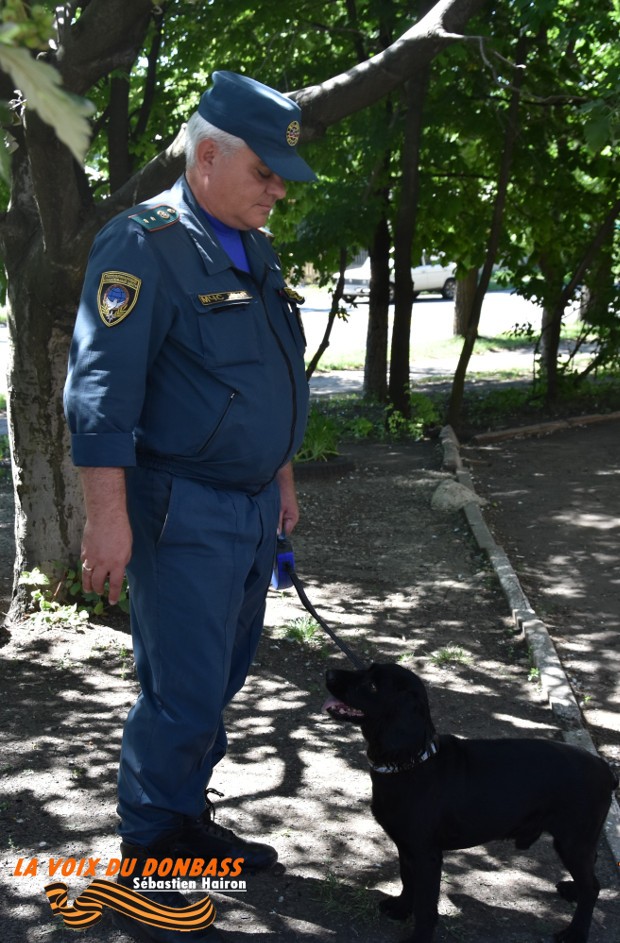 Donetsk : reportage sur une équipe cynophile de recherche d'engin explosif