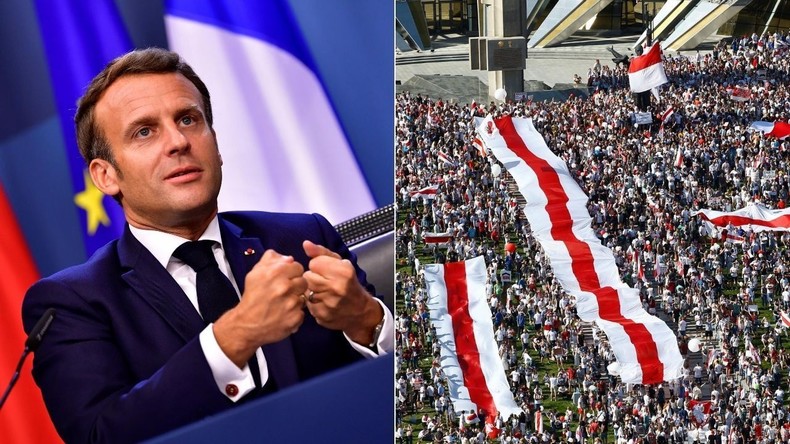 Macron s'engage pour le peuple biélorusse, la Russie dénonce une ingérence inacceptable et rappelle le sort des Gilets Jaunes