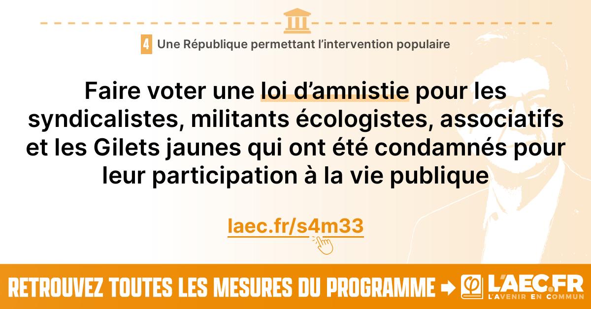 Avec Mélenchon : amnistie des Gilets jaunes et réintégration des soignants non-vaccinés !