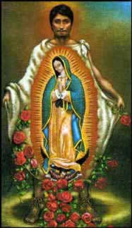 jumeau Juan Diego avec la tilma représentant la Ste Vierge {JPEG}