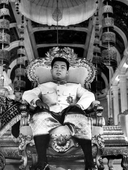 King Norodom Sihanouk of Cambodia Sitting in His Throne Wearing "Sampots",  Sarong Style Pants' Premium Photographic Print - Howard Sochurek |  AllPosters.com