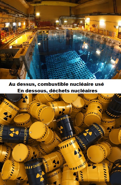 Refoidissement du combustible nucléaire en piscine, et déchets nucléaires enterrés ou balancés à la mer