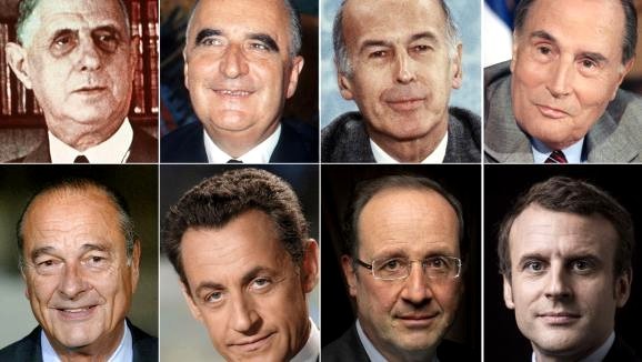 Les 8 présidents de la Ve république (montage France-Info TV) {JPEG}