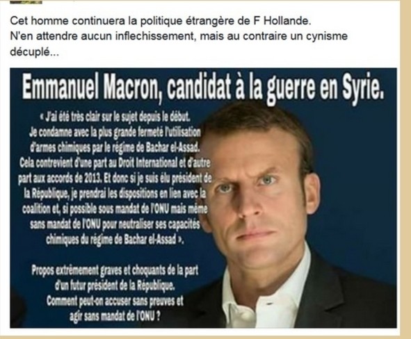 Macron prpare l'abominable guerre contre la Syrie, voici des preuves