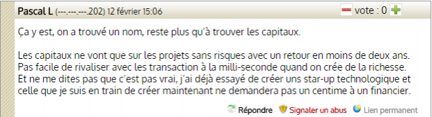 Pascal L - Pas un centime aux financiers