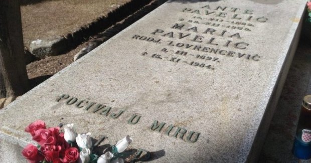 Croatie : la tombe d'Ante Pavelić, le chef des oustachis, a t vandalise  - Le Courrier des Balkans