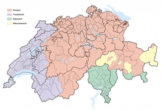 Les quatre langues nationales de Suisse