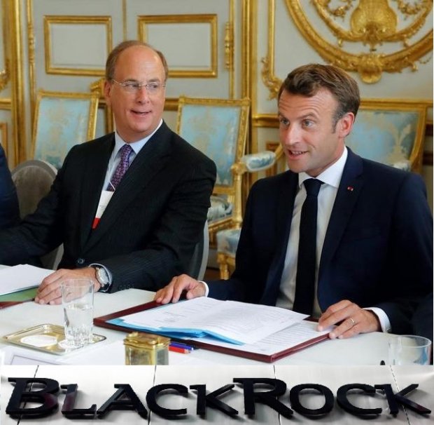 Larry-Fink PDG de BlackRock, reçut par Emmanuel Macron à l'Elysee en 2017, Réforme des retraites 2020