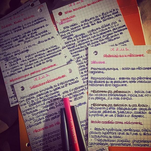 Exemple de fiches bristol.