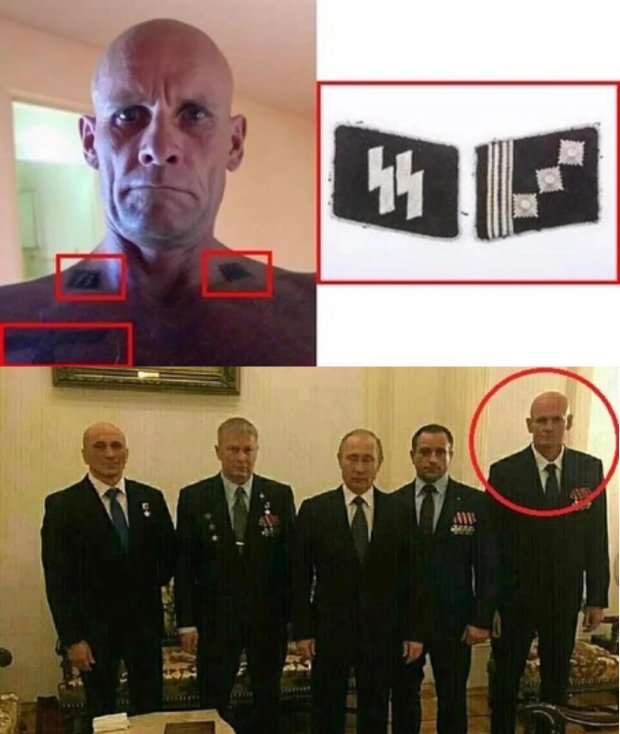 Petit rappel pour les tankistes qui r�dent dans ce sous. Poutine a envoy�  des nazis russes (groupe Wagner) pour tuer un dirigeant juif. Voici Dmitri  Outkine, commandant du groupe Wagner, montrant ses