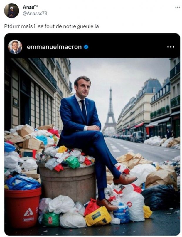 A la fin, c'est le peuple qui gagne macron sur ses poubelles 9130e